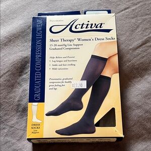 Ativa Women's Sheer Therapy Dress Socks - Navy